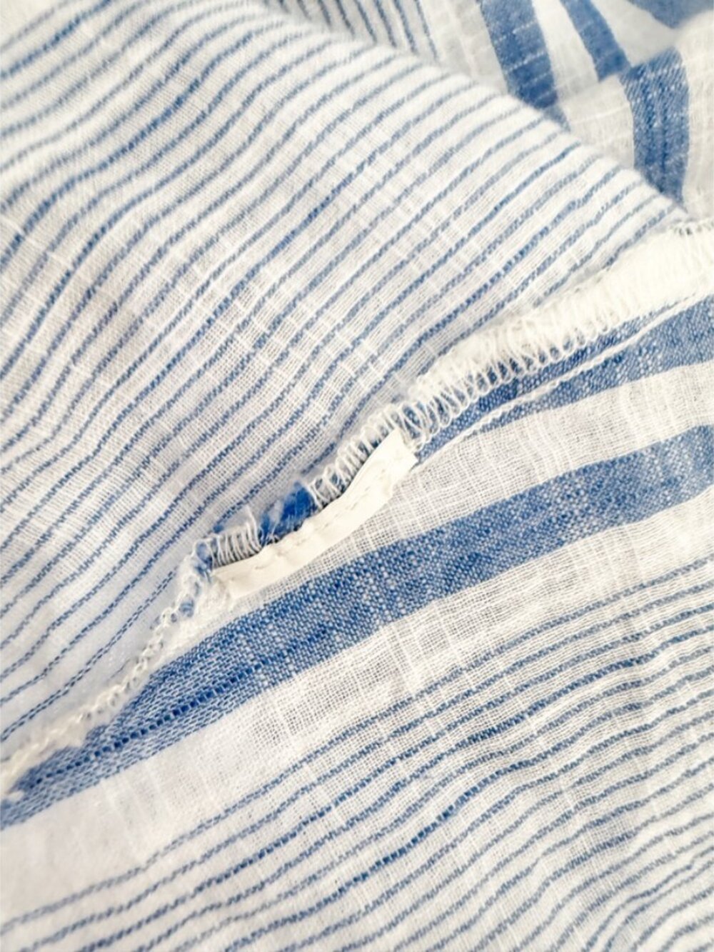 Lucky Brand cindy stripe peasant top blue multi L - Picture 7 of 11